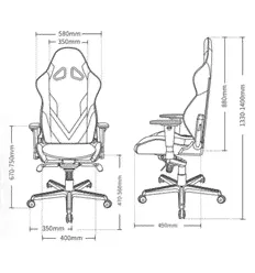 Игровое кресло DXRacer OH/G8200/N Gladiator Series, экокожа, цвет черный-1