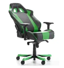 Игровое кресло DXRacer OH/KS06/NE King Series, экокожа, цвет черный/зеленый