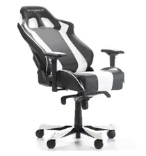 Игровое кресло DXRacer OH/KS06/NW King Series, экокожа, цвет черный/белый